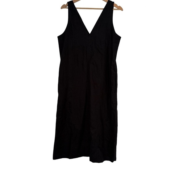 Everlane The Linen V-Neck Midi Dress Sz 4 - Picture 4 of 8